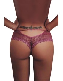 Tanga bordeaux dentelle - Paris Hollywood