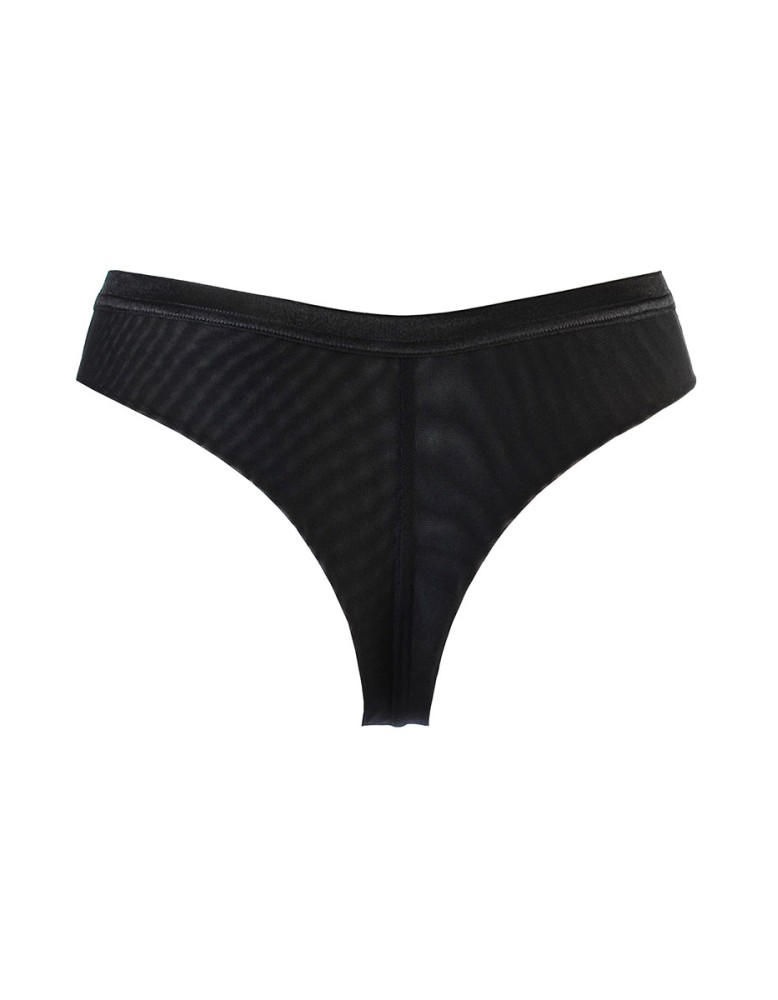String tulle et dentelle noir V-10718 - Axami