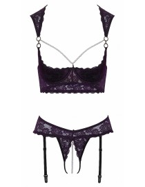 Ensemble lingerie ouverte violet - Cotelli Lingerie