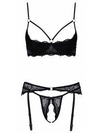 Ensemble lingerie ouverte noir - Cotelli Lingerie