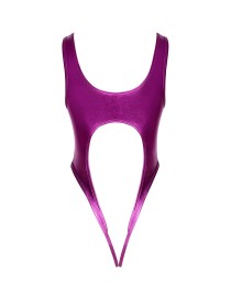 Body rose métallisé ouvert à l'entrejambe - Cotelli Lingerie