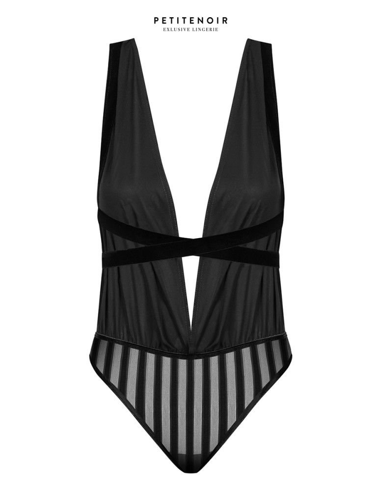 Body fendu tulle et rayures