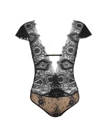 Body tulle et dentelle noir V-9900 - Axami