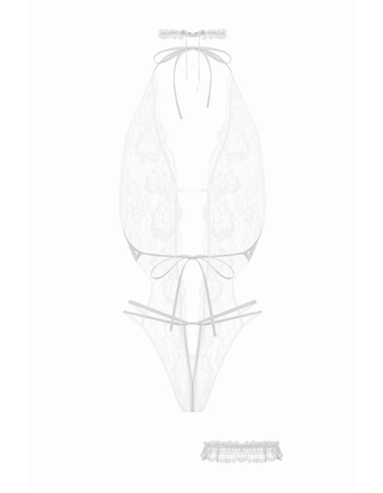 Ensemble body ouvert Renee blanc - Christine