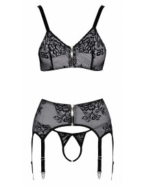 Ensemble coquin ouvert 3 pièces gris - Cottelli Lingerie