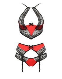 Ensemble à jarretelles Scarlet rouge - Passion