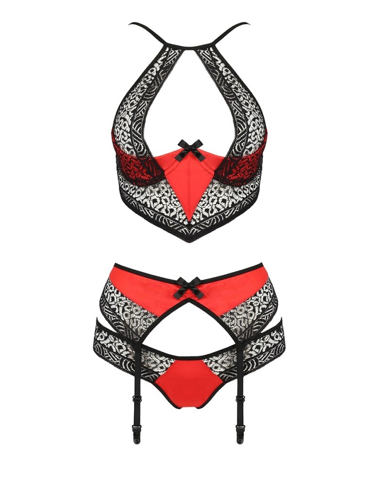 Ensemble à jarretelles Scarlet rouge - Passion