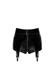 Short à jarretelles Glam F325 vinyle et wetlook