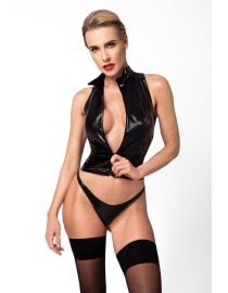 Top zippé Glam F324 vinyle et wetlook