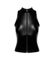 Top zippé Glam F324 vinyle et wetlook