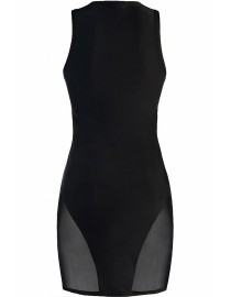 Robe moulante noire V-10619 - Axami