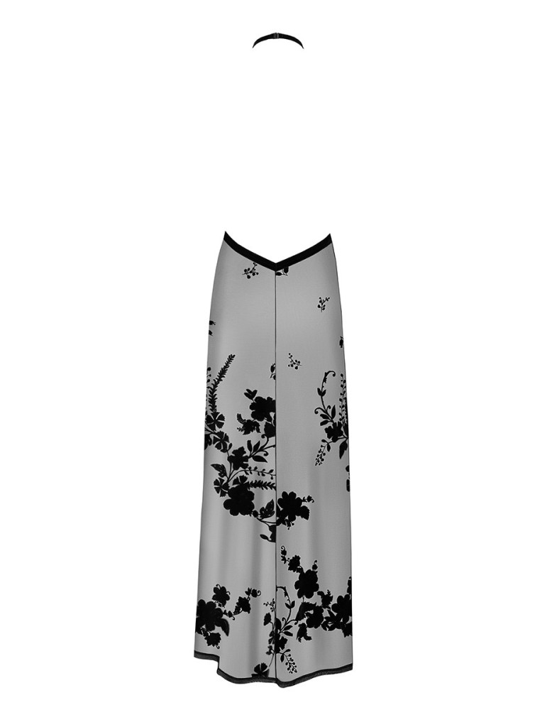 Robe longue dos nu Divinity F312 tulle floqué