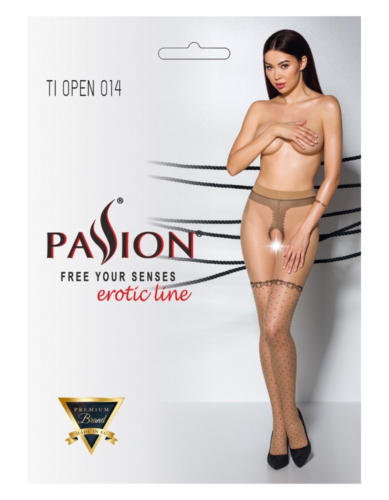 Collants ouverts TI014 20 deniers - beige