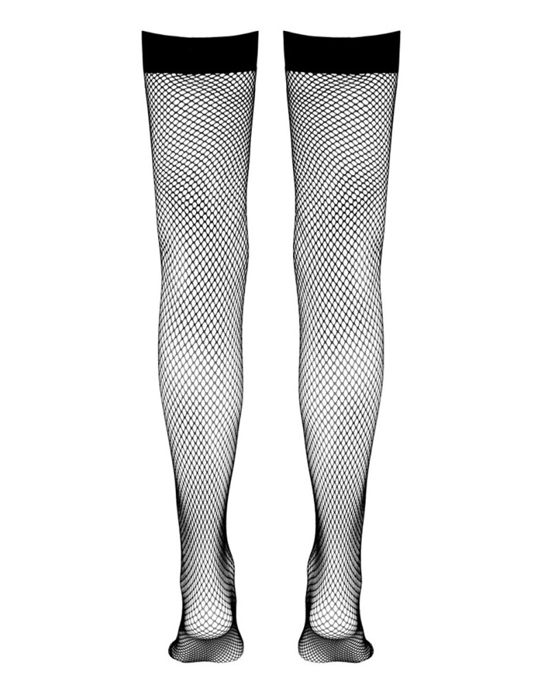 Bas résille autofixants noir - Cotelli Legwear
