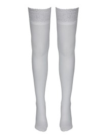 Bas autofixants blanc - Cotelli Legwear