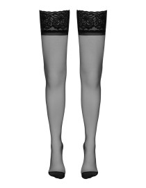 Bas autofixants couture noir 1 - Cotelli Legwear
