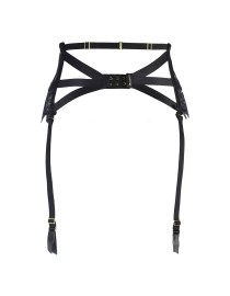 Porte-jarretelles dentelle Noir V-10362 - Axami