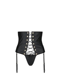 Serre taille à jarretelles faux cuir Céline - Passion