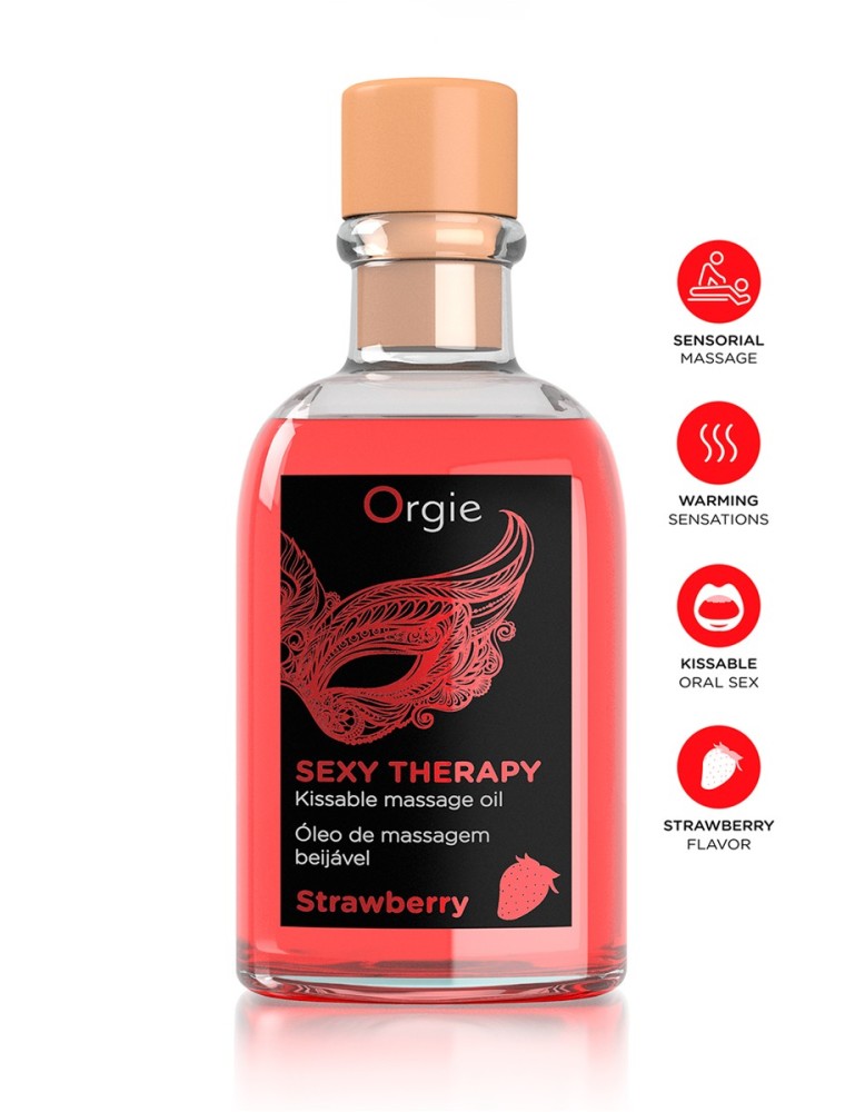 Huile de massage embrassable Sexy Therapy fraise Huile de massage embrassable Sexy Therapy fraise